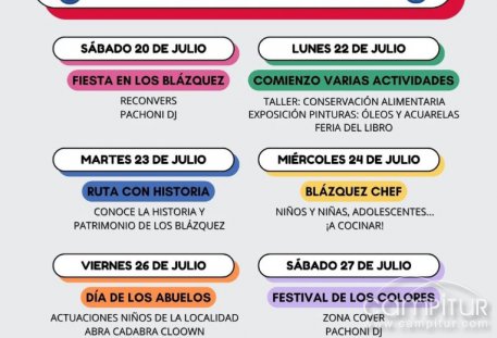 Numerosas actividades durante este mes de julio en Los Blázquez 